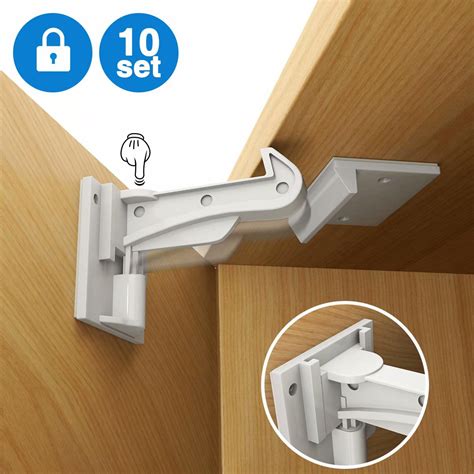 stainless steel cabinet door safety latches|baby proof cabinets without drilling.